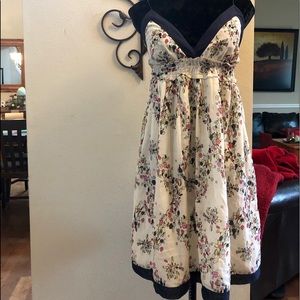 Anthropologie Zoe B Mini silk empire waist halter